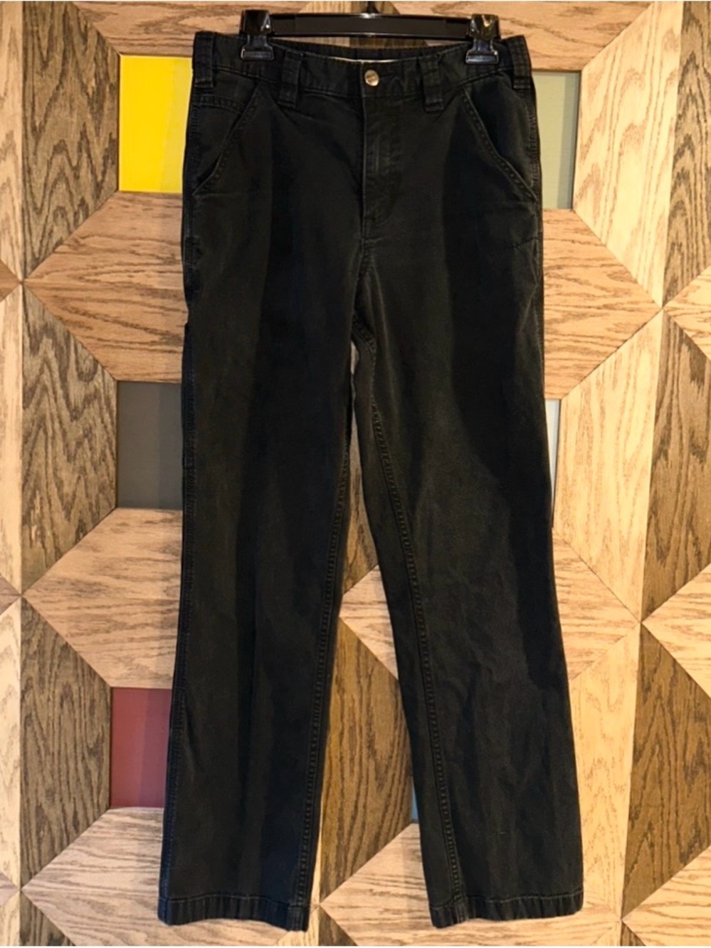 Carhartt Work Pants Black Relaxed Fit Rugged Flex Carpenter Construction 30x32 - Picture 2 of 9